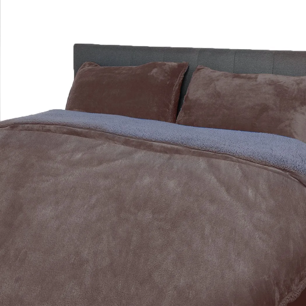 Luxury Bedding Two-Sided Quilt Cover with Pillowcase King Size Taupe