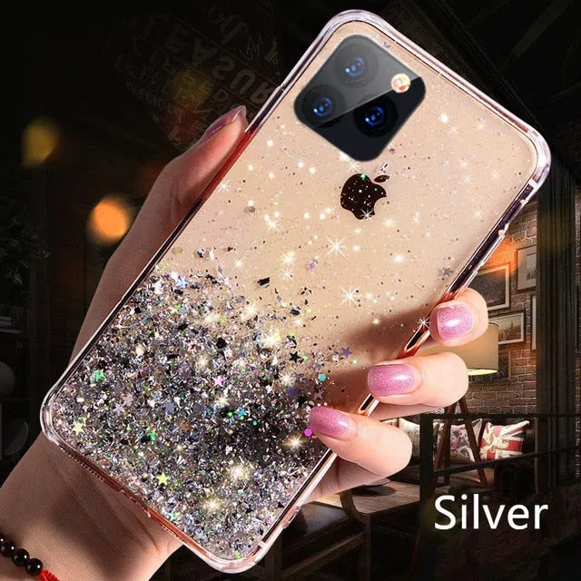 Luxury Bling Glitter Phone Case For iPhone- Transparent Cases