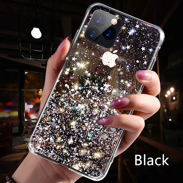Luxury Bling Glitter Phone Case For iPhone- Transparent Cases