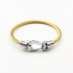 Luxury Bracelet Fred Horseshoe Magnet Clasp Stainless Steel Wire Bracelet Couple Bracelet Simple Jewelry Gold Plated Accessories