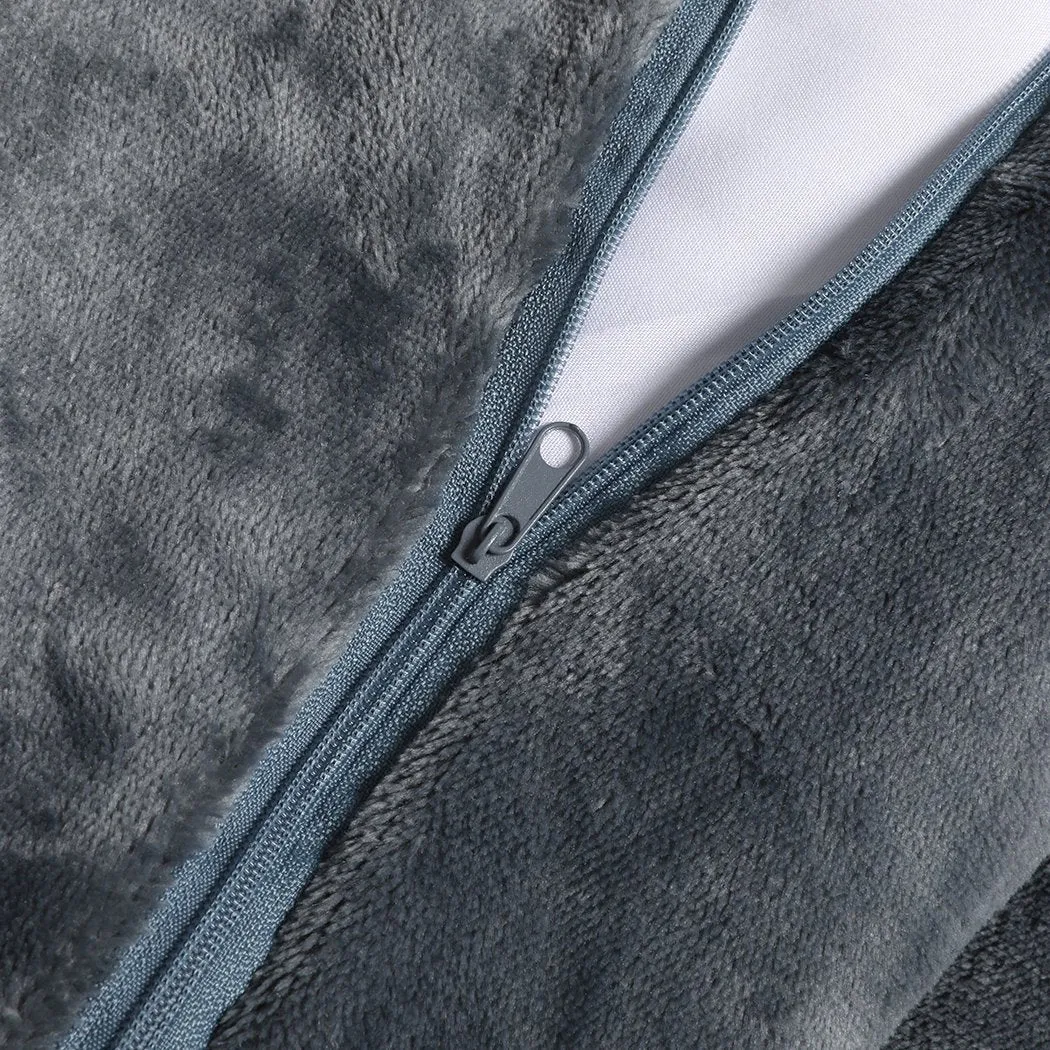 Luxury Flannel Quilt Cover with Pillowcase Dark Grey King