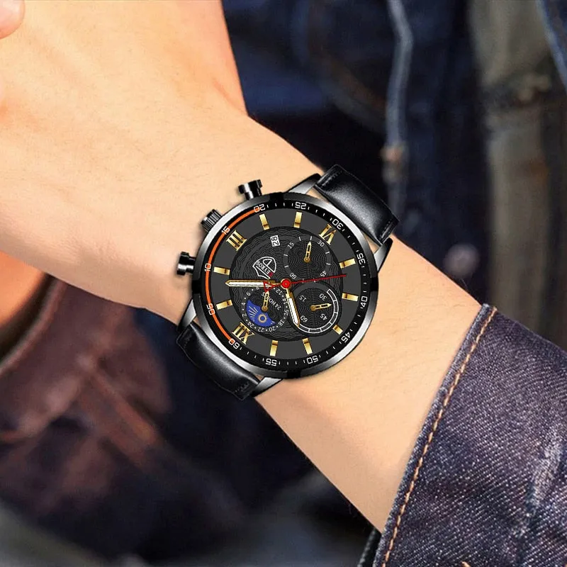 Luxury Stainless Steel Quartz Sport Watch for Men"