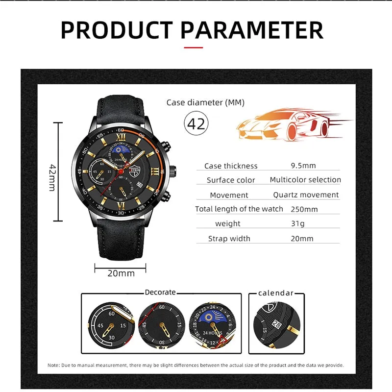 Luxury Stainless Steel Quartz Sport Watch for Men"