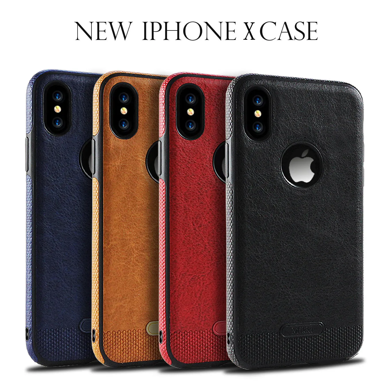 Luxury Textured Back Cover Flexible Soft Shockproof Full Protection Cases for iPhone X Royal blue