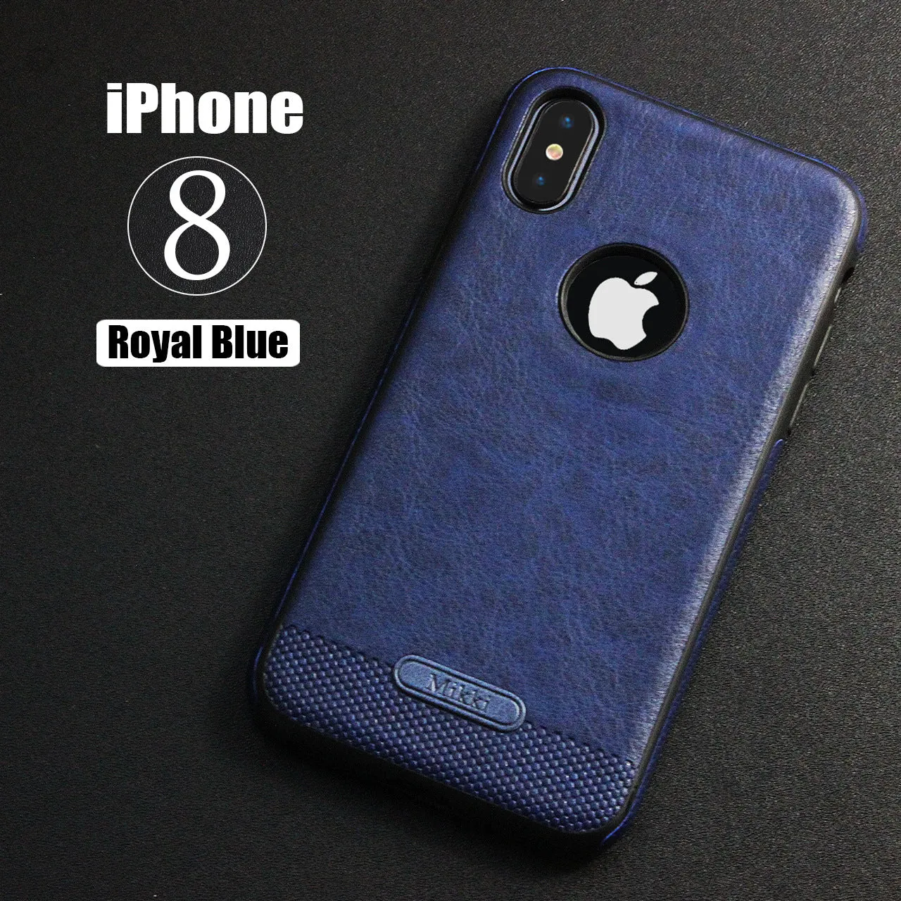Luxury Textured Back Cover Flexible Soft Shockproof Full Protection Cases for iPhone X Royal blue