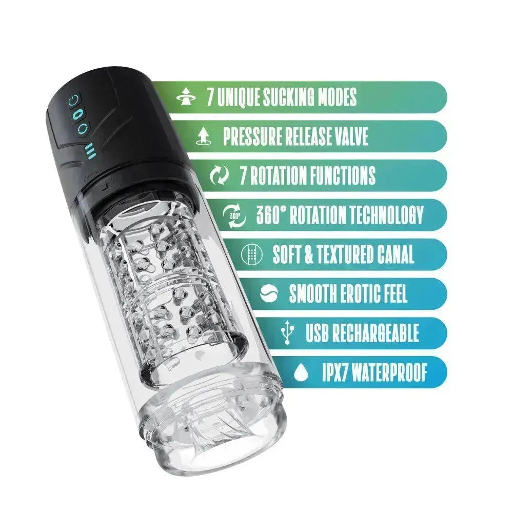 M For Men - Whirlwind Pro -  USB Rechargeable Rotating & Sucking Auto Stroker
