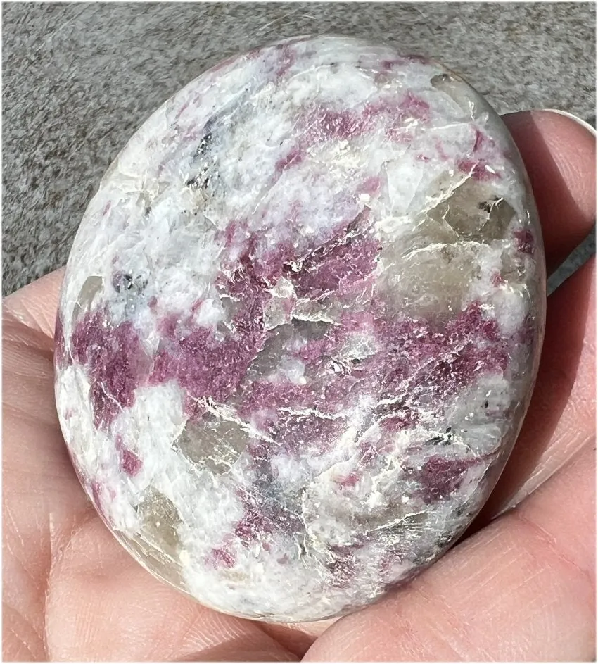 Madagascar Pink Tourmaline   Quartz   Feldspar Mix Crystal PALM STONE