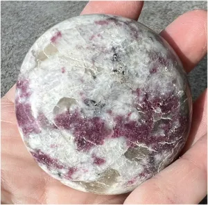 Madagascar Pink Tourmaline   Quartz   Feldspar Mix Crystal PALM STONE