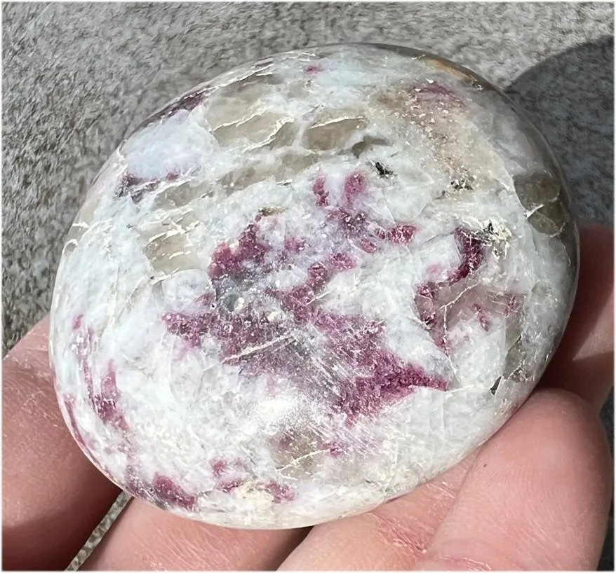 Madagascar Pink Tourmaline   Quartz   Feldspar Mix Crystal PALM STONE