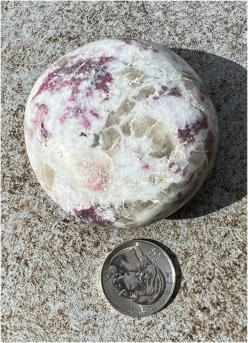 Madagascar Pink Tourmaline   Quartz   Feldspar Mix Crystal PALM STONE