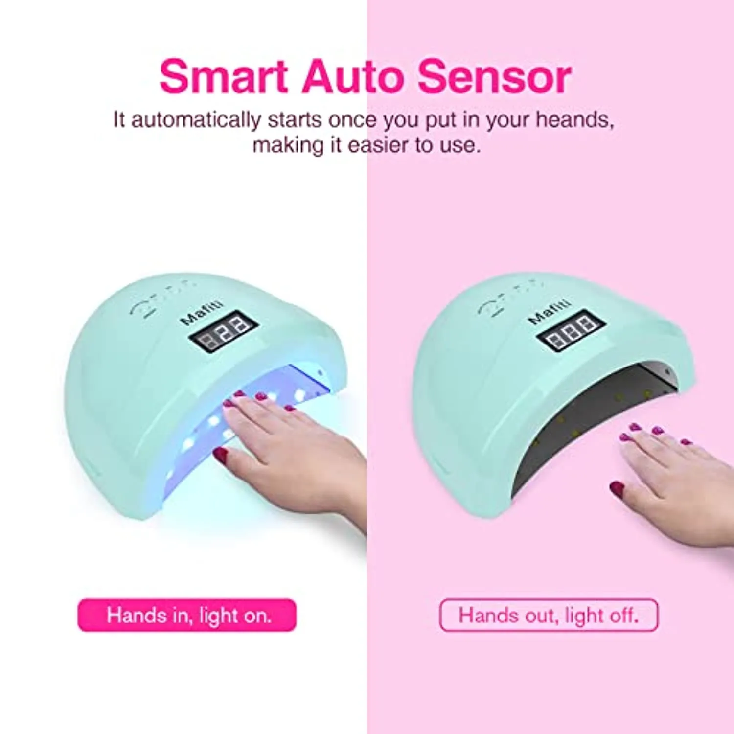 mafiti 48W UV Nail Led Lamp Nail Dryer Manicure/Pedicure uv Light for Gel Nail Automatic Sensor Curing Lamp Gift LCD Display Screen Cyan