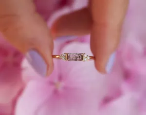 Malia Black Rutile Quartz Baguette Ring