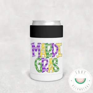 Mardi Gras Can Cooler, Tumbler or Travel Mug