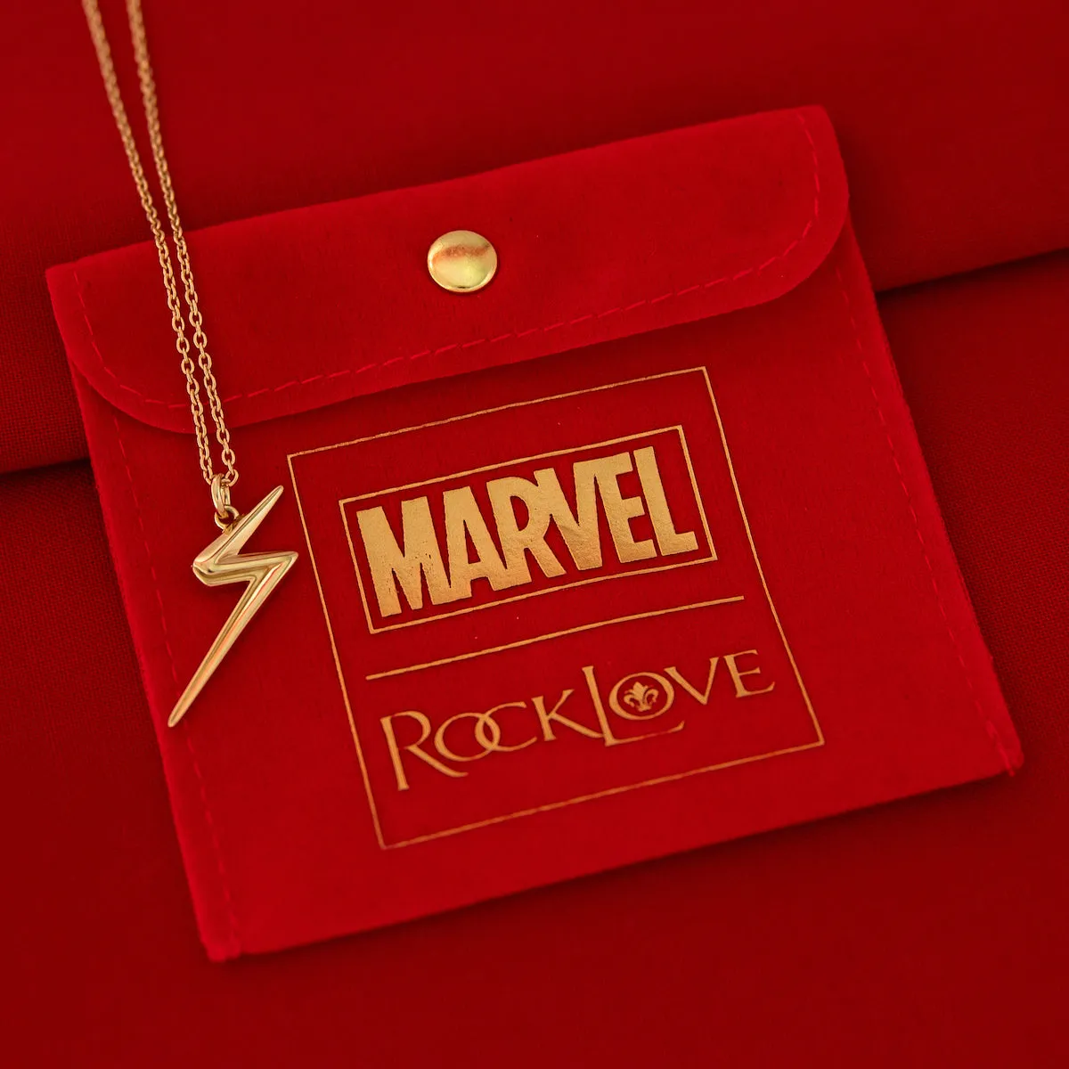Marvel X RockLove MARVEL STUDIOS MS MARVEL Lightning Bolt Necklace