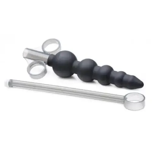Master Series Silicone Black Graduated Beads Lube Launcher