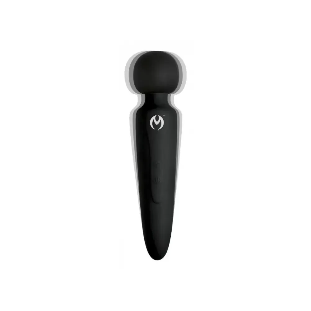 Master Series Silicone Black Rechargeable Ultra Powerful Silicone Wand Massager