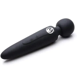 Master Series Silicone Black Rechargeable Ultra Powerful Silicone Wand Massager