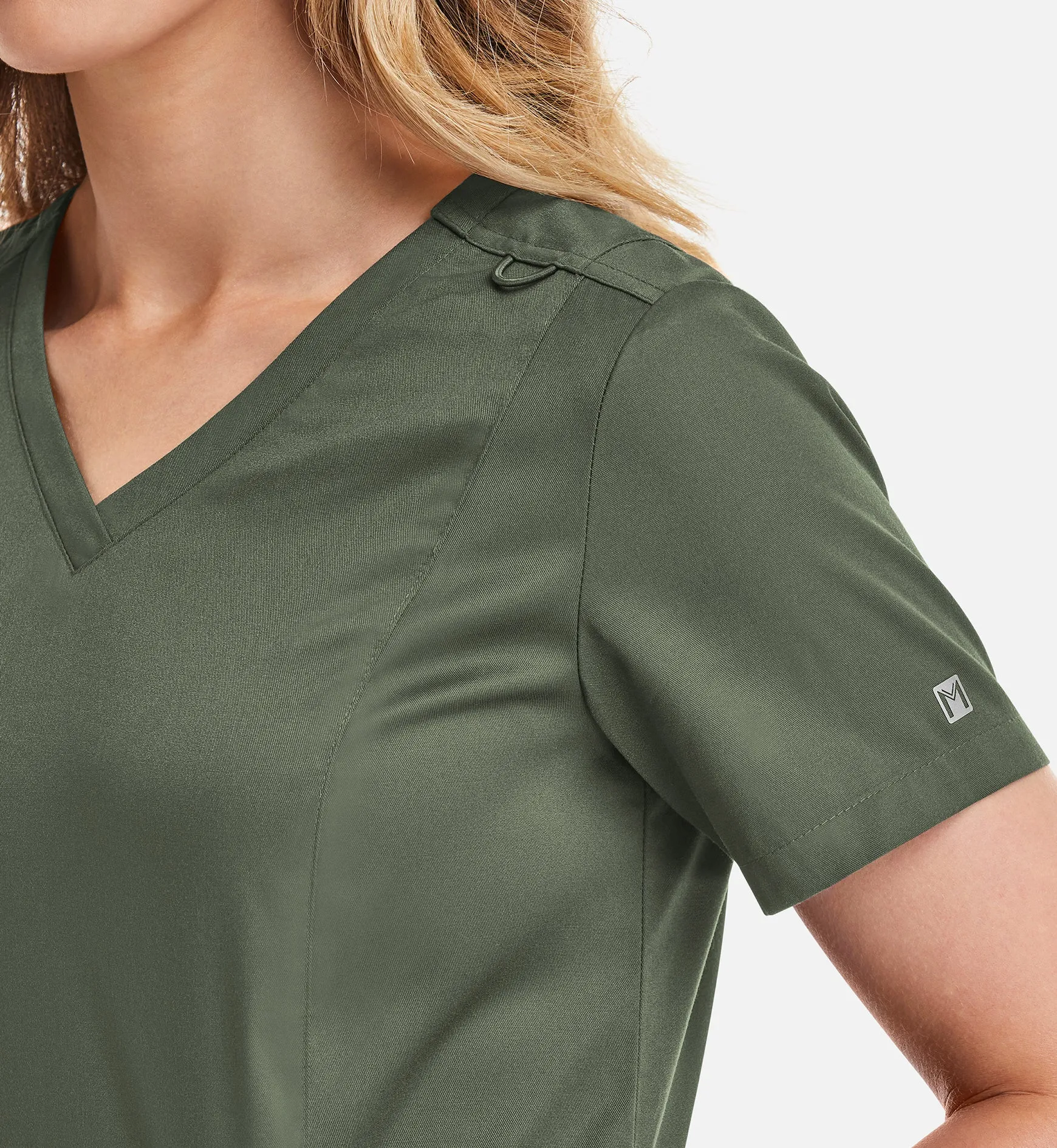Matrix 3501 Women’s Double V-Neck Top Olive