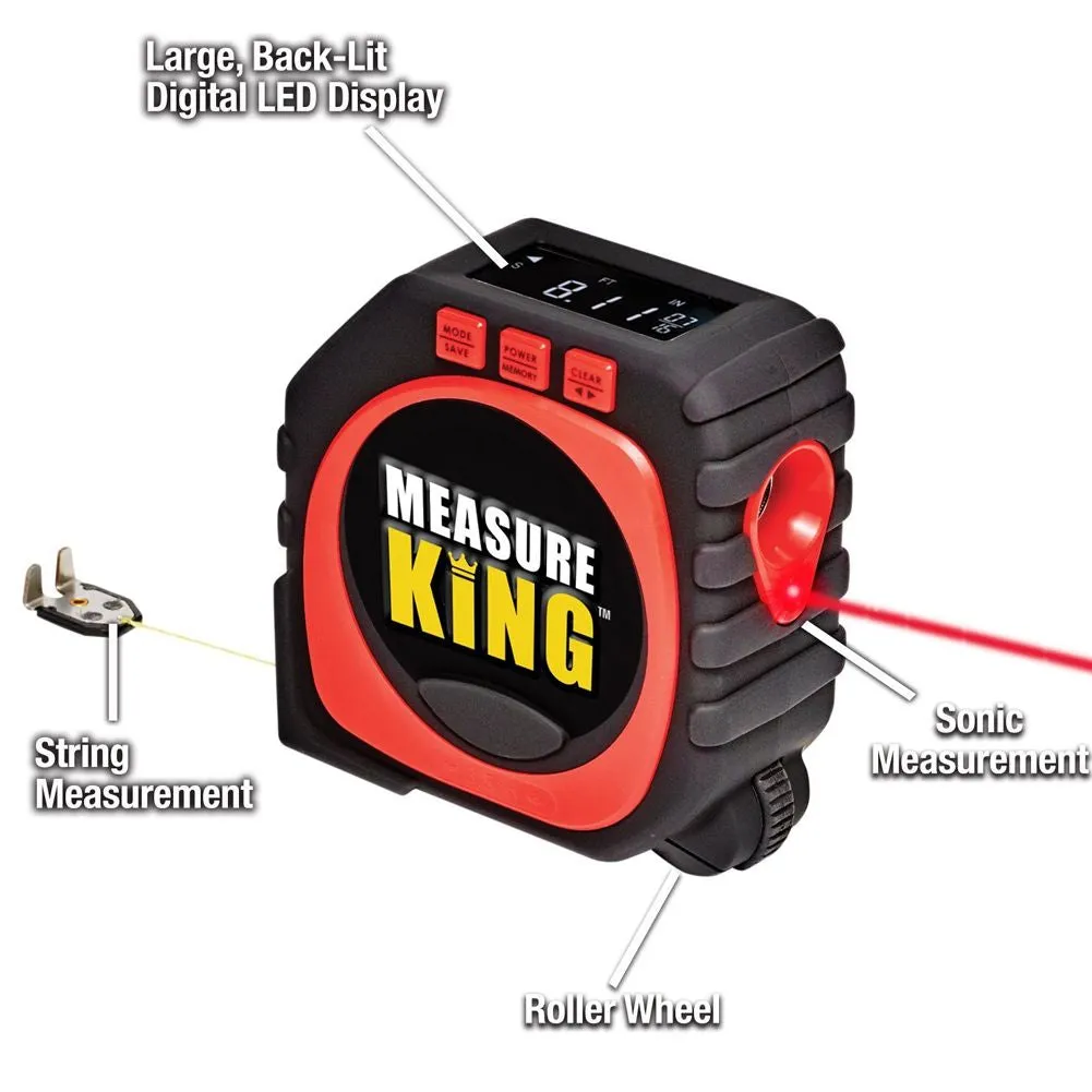 Measure Tool 3-in-1 Digital Tape Measure String Mode, Sonic Mode & Roller Mode