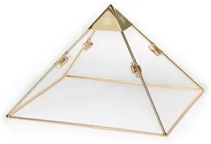 Meditation Pyramid - 9" Head Meditation Pyramid with Metatron Cube Etched Capstone and 4 Quartz Crystal Etheric Weavers®