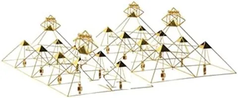 Meditation Pyramid Grid - 20 x 51-Degree Pyramids with Crystals - Large