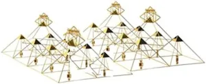 Meditation Pyramid Grid - 20 x 51-Degree Pyramids with Crystals - Large