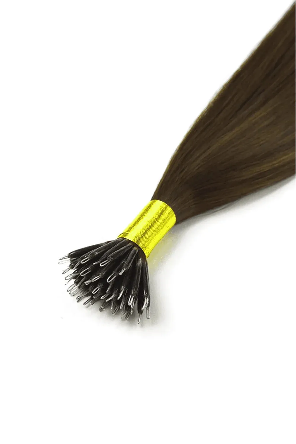 Medium Brown (#4) Nano Ring Hair Extensions
