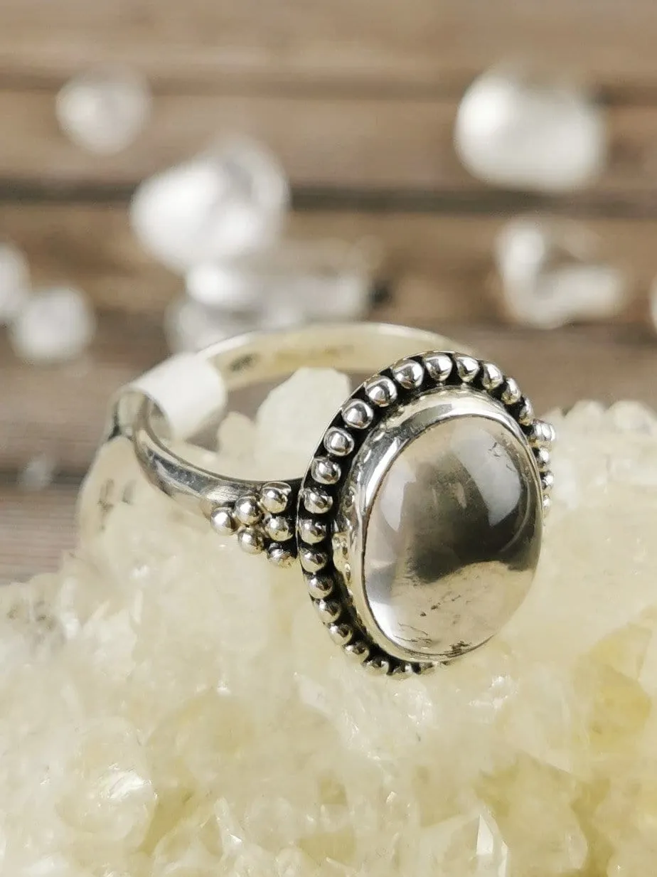 Medium Oval Rose Quartz Ring Size 8.5