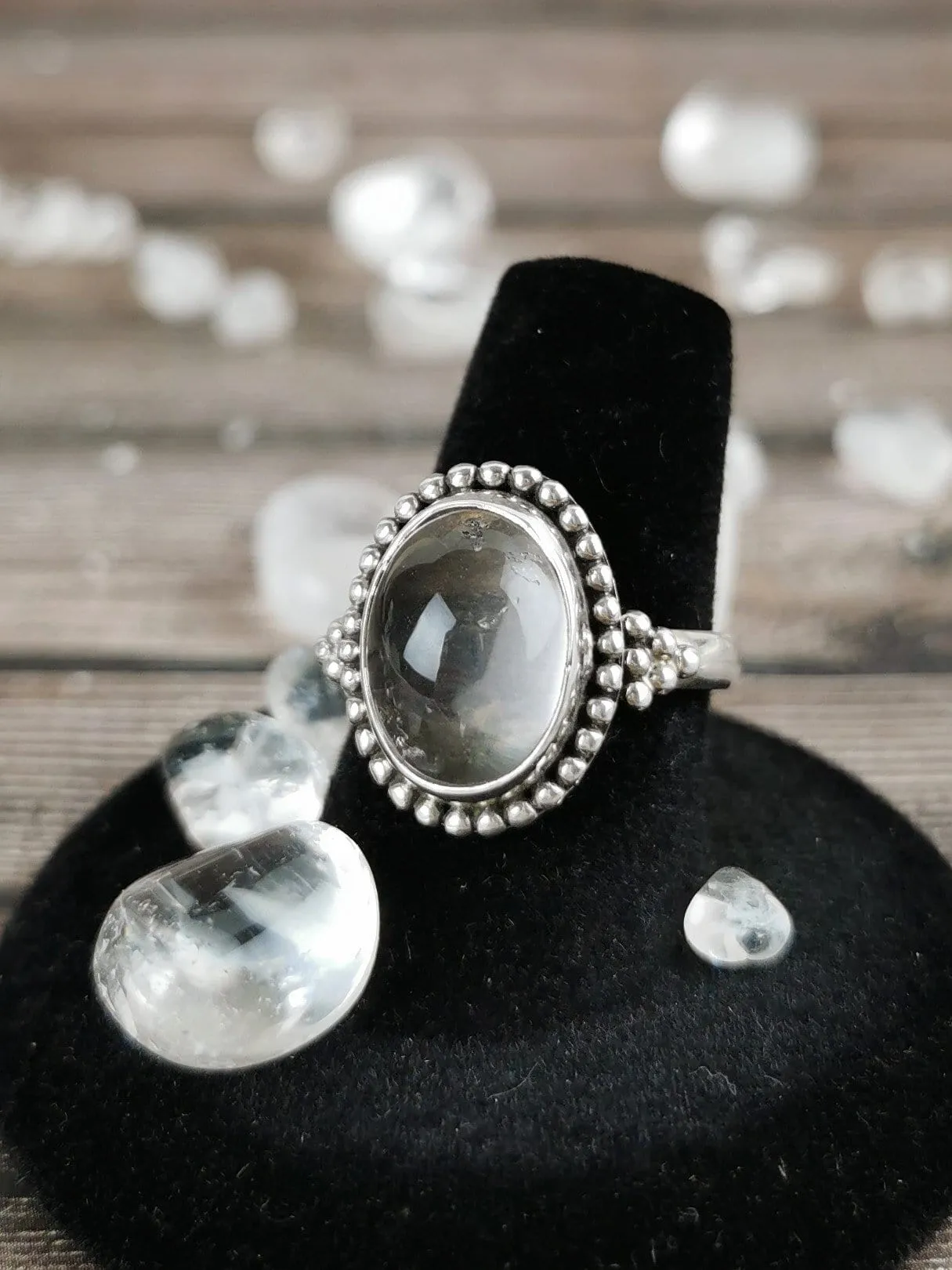 Medium Oval Rose Quartz Ring Size 8.5