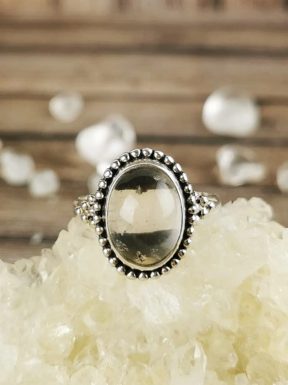 Medium Oval Rose Quartz Ring Size 8.5