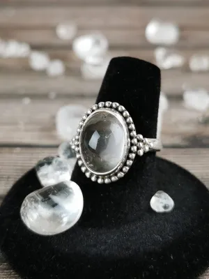 Medium Oval Rose Quartz Ring Size 8.5