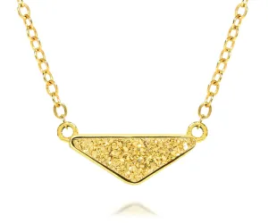 Medium Triangle 18K Gold Druzy Necklace