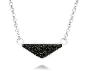 Medium Triangle Black Druzy Necklace