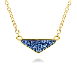 Medium Triangle Blue Druzy 14k Vermeil Necklace