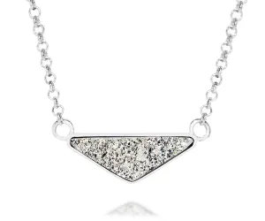 Medium Triangle Platinum Druzy Necklace