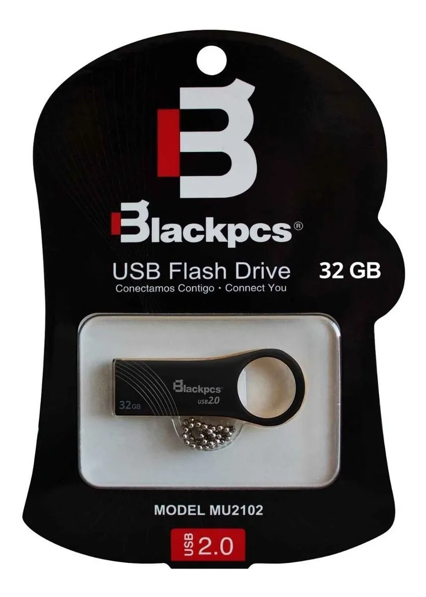 Memoria Usb 2.0 Blackpcs Mu2102 Bl 128 128 Gb Metalica Negro