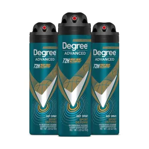 Men Antiperspirant Deodorant Dry Spray Sport Defense 3 Count Deodorant for Men 3.8 Oz