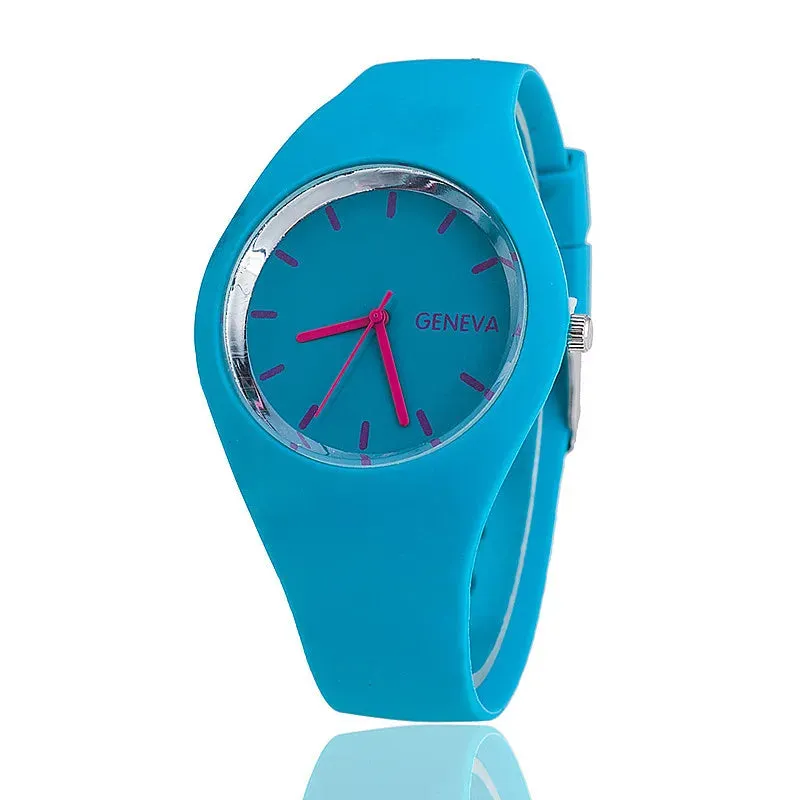 Men Watch Women Cream Color Ultra-thin Fashion Gift Silicone Strap Leisure Watch Geneva Sport Wristwatch Women's Jelly Watches