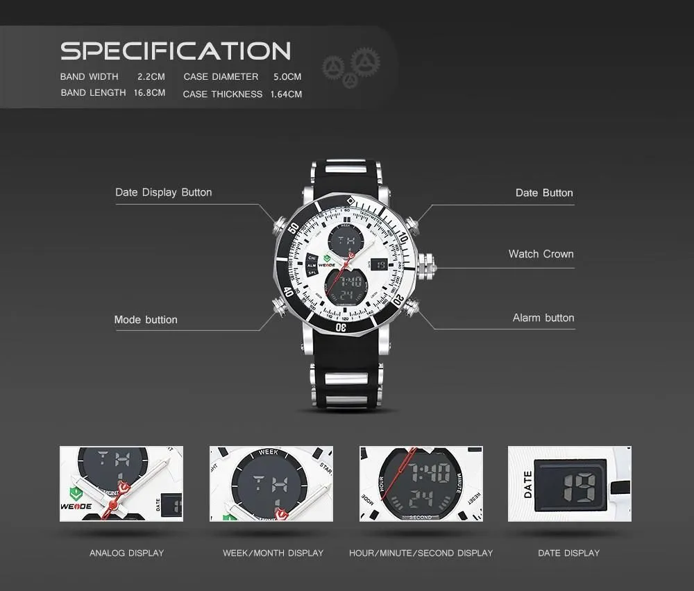 Men's Quartz Dual Time Zone Watch