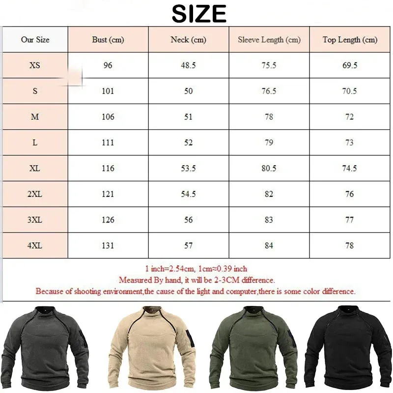 Men's Tactical Outdoor Polar Fleece Jacket – Windproof Winter Coat for Hunting & Hiking