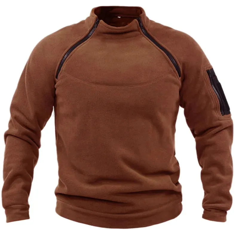 Men's Tactical Outdoor Polar Fleece Jacket – Windproof Winter Coat for Hunting & Hiking