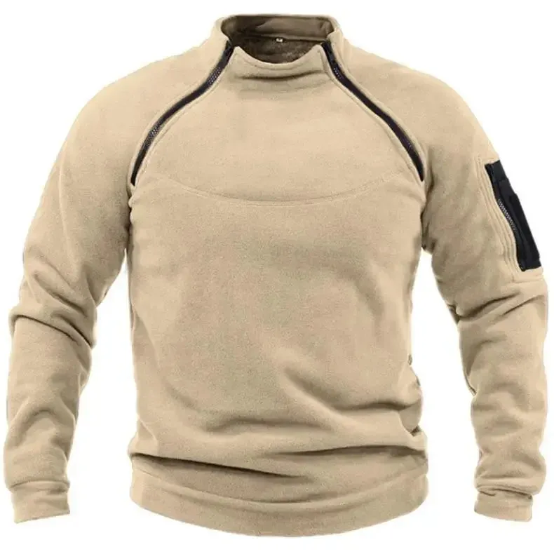 Men's Tactical Outdoor Polar Fleece Jacket – Windproof Winter Coat for Hunting & Hiking