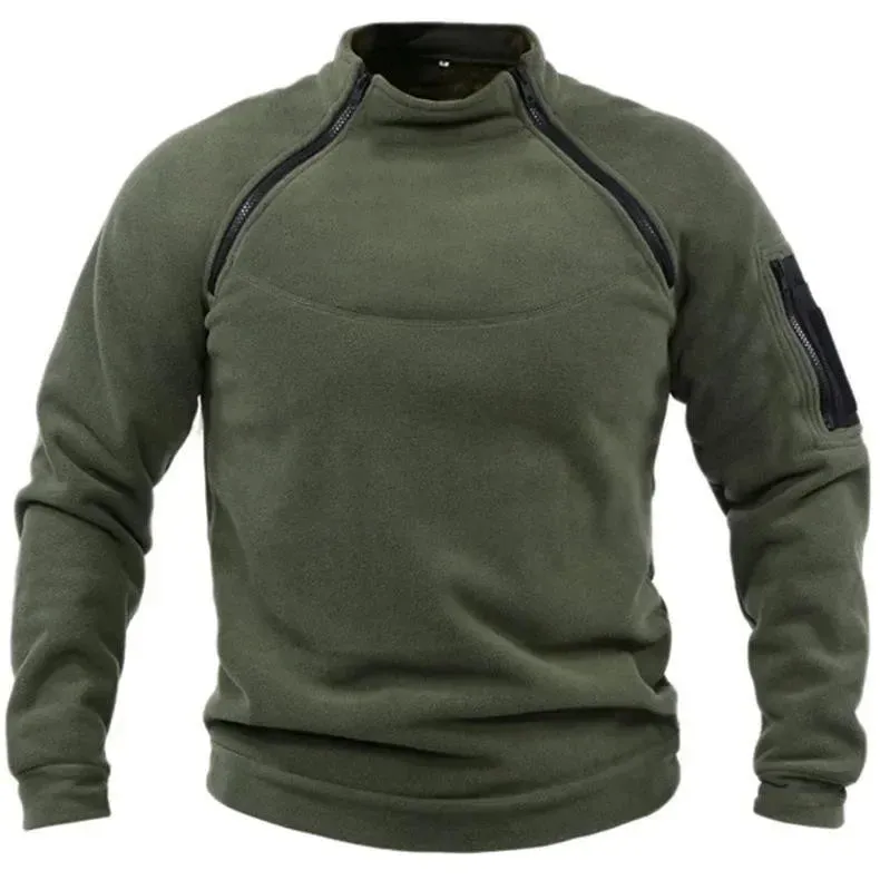 Men's Tactical Outdoor Polar Fleece Jacket – Windproof Winter Coat for Hunting & Hiking