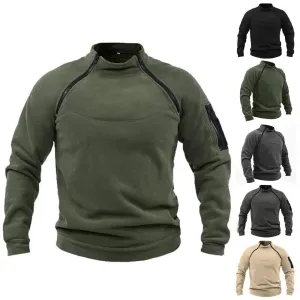 Men's Tactical Outdoor Polar Fleece Jacket – Windproof Winter Coat for Hunting & Hiking