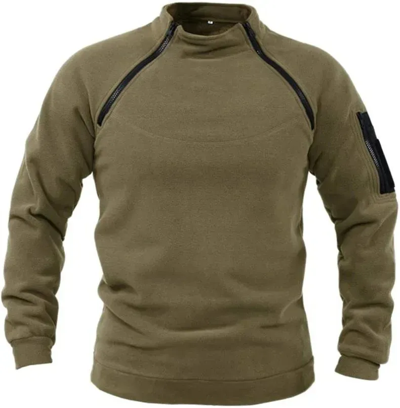 Men's Tactical Outdoor Polar Fleece Jacket – Windproof Winter Coat for Hunting & Hiking