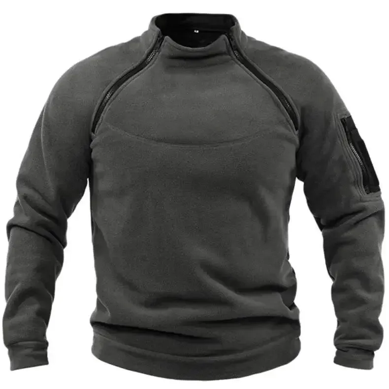 Men's Tactical Outdoor Polar Fleece Jacket – Windproof Winter Coat for Hunting & Hiking
