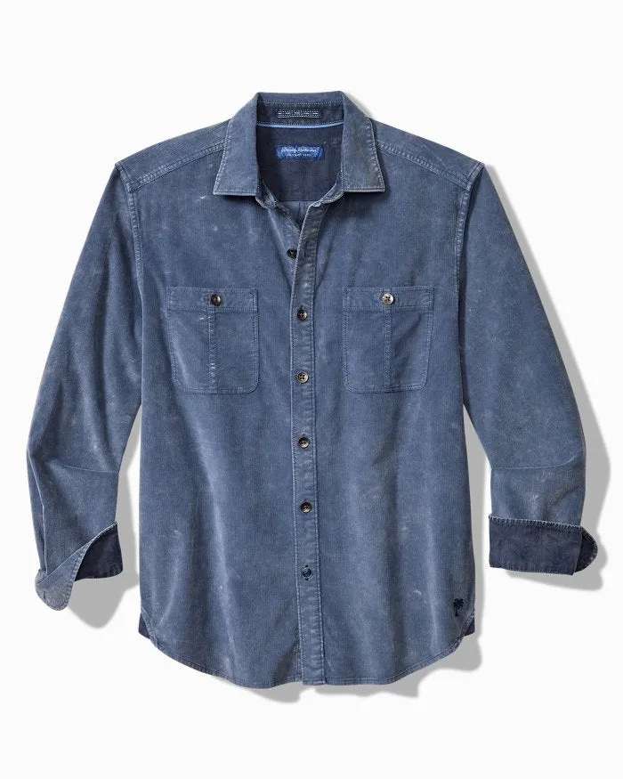 Men's Tommy Bahama | Coastline Cord Stretch Sun Fade Double-Pocket Shirt | Bering Blue