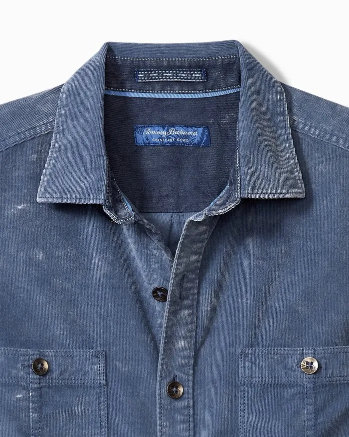 Men's Tommy Bahama | Coastline Cord Stretch Sun Fade Double-Pocket Shirt | Bering Blue