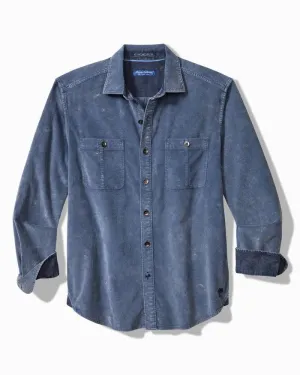 Men's Tommy Bahama | Coastline Cord Stretch Sun Fade Double-Pocket Shirt | Bering Blue