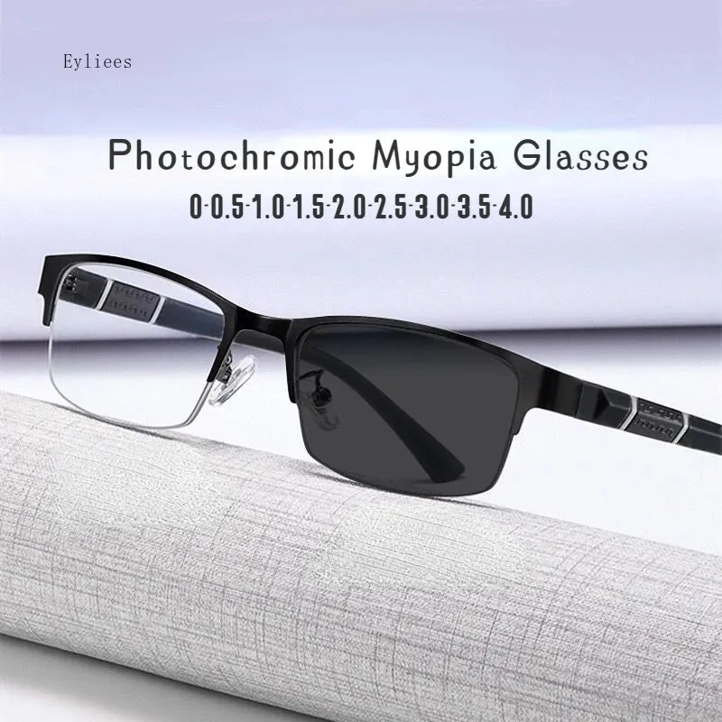 Men's Vintage Business Photochromic Myopia Glasses